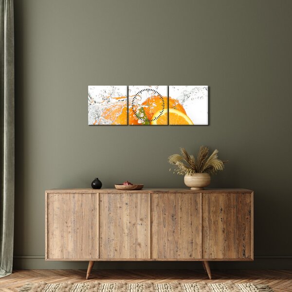 Obraz - Soczyste pomarańcze (z zegarem) (90x30 cm)