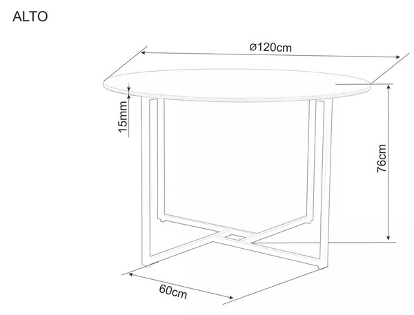 Okrągły stół jadalniany z blatem w dekorze dębowym ALTO 120x120