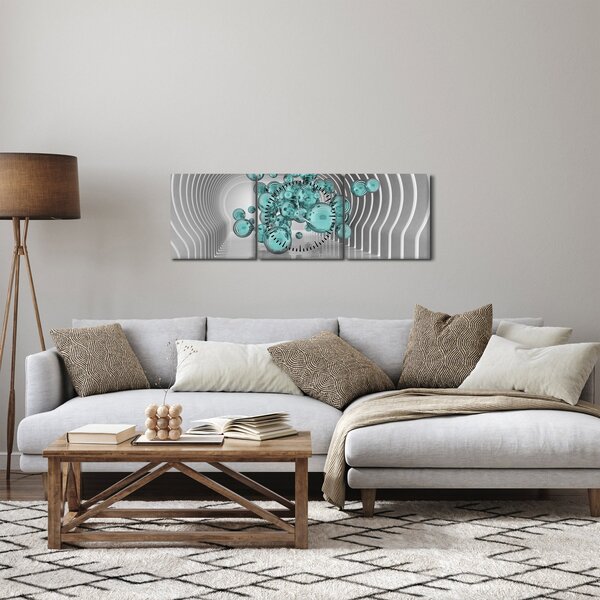 Obraz - Bąbelki (z zegarem) (90x30 cm)