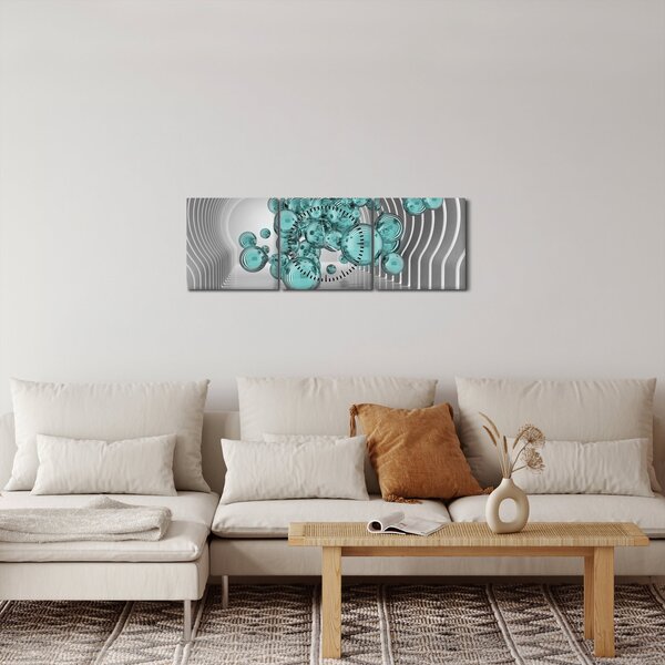 Obraz - Bąbelki (z zegarem) (90x30 cm)
