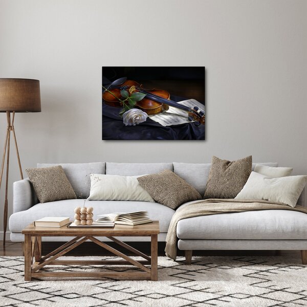 Obraz - Róże i skrzypce (70x50 cm)