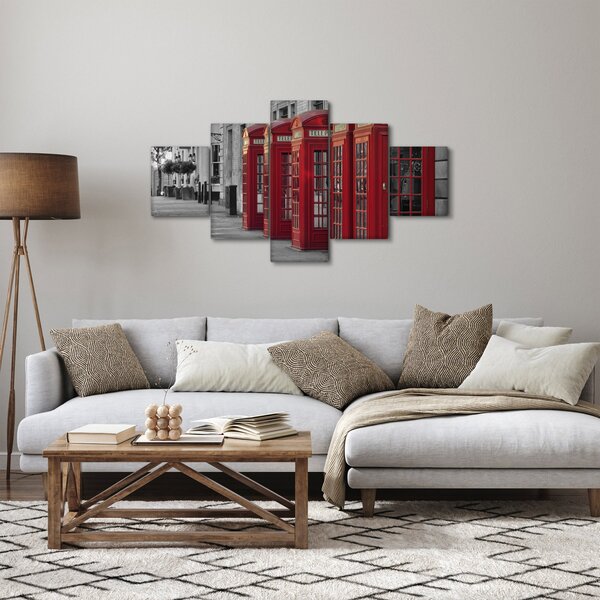 Obraz - Budki telefoniczne w Londynie (125x70 cm)