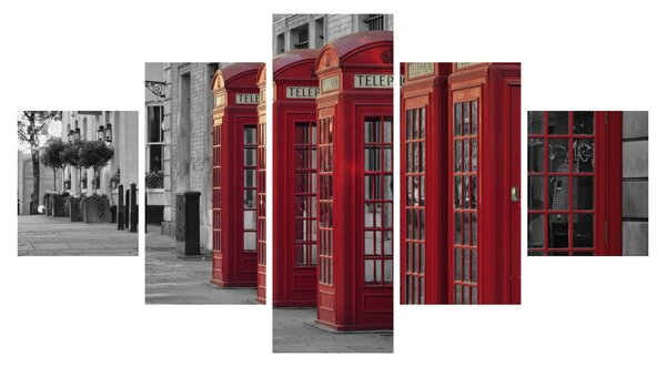 Obraz - Budki telefoniczne w Londynie (125x70 cm)