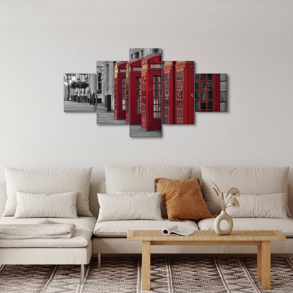 Obraz - Budki telefoniczne w Londynie (125x70 cm)