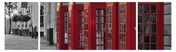 Obraz - Budki telefoniczne w Londynie (170x50 cm)