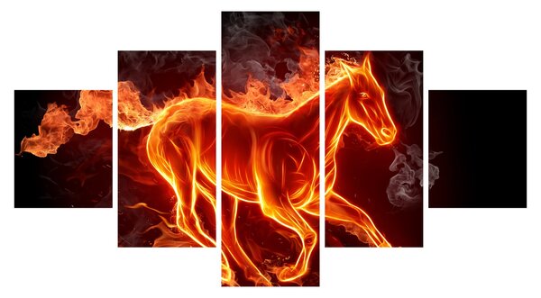 Obraz - Koń w ogniu (125x70 cm)