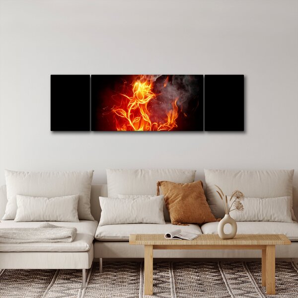 Obraz - Róże w ogniu (170x50 cm)