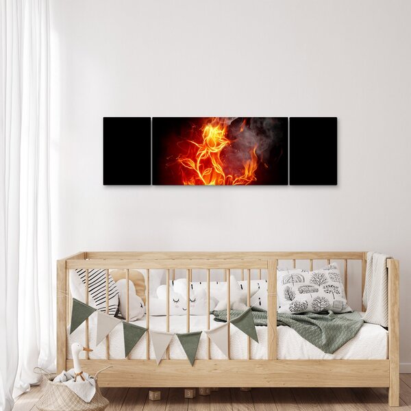 Obraz - Róże w ogniu (170x50 cm)