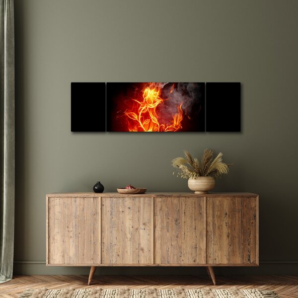 Obraz - Róże w ogniu (170x50 cm)