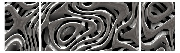 Obraz - Metaliczna abstrakcja (170x50 cm)
