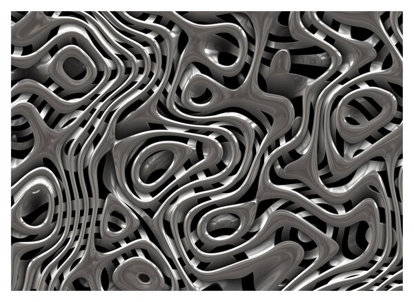Obraz na szkle - Metaliczna abstrakcja (70x50 cm)