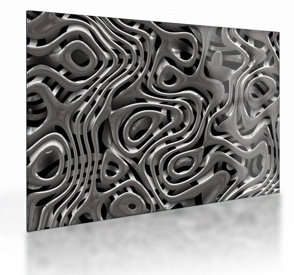 Obraz na szkle - Metaliczna abstrakcja (70x50 cm)