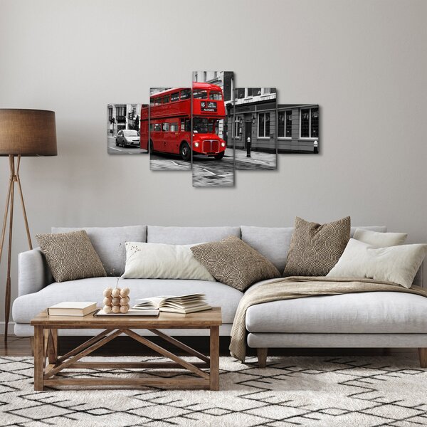 Obraz - Londyn z autobusem (125x70 cm)