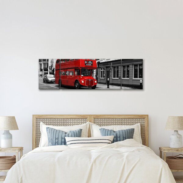 Obraz - Londyn z autobusem (170x50 cm)