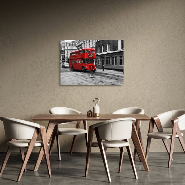 Obraz na szkle - Londyn z autobusem (70x50 cm)