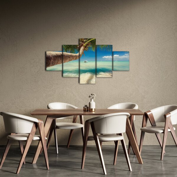 Obraz - Czyste morze z palmą (125x70 cm)