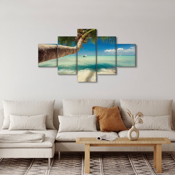 Obraz - Czyste morze z palmą (125x70 cm)