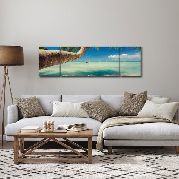 Obraz - Czyste morze z palmą (170x50 cm)