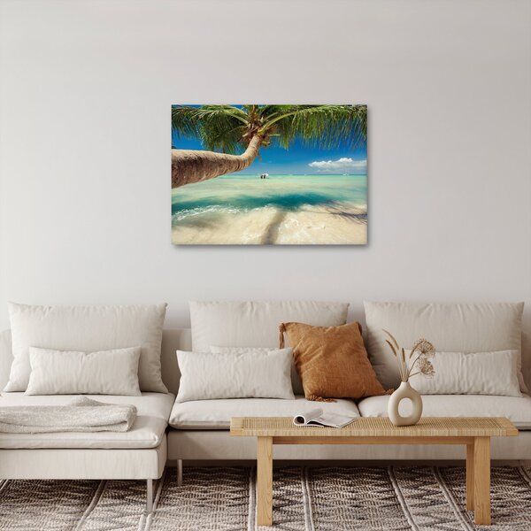 Obraz - Czyste morze z palmą (70x50 cm)