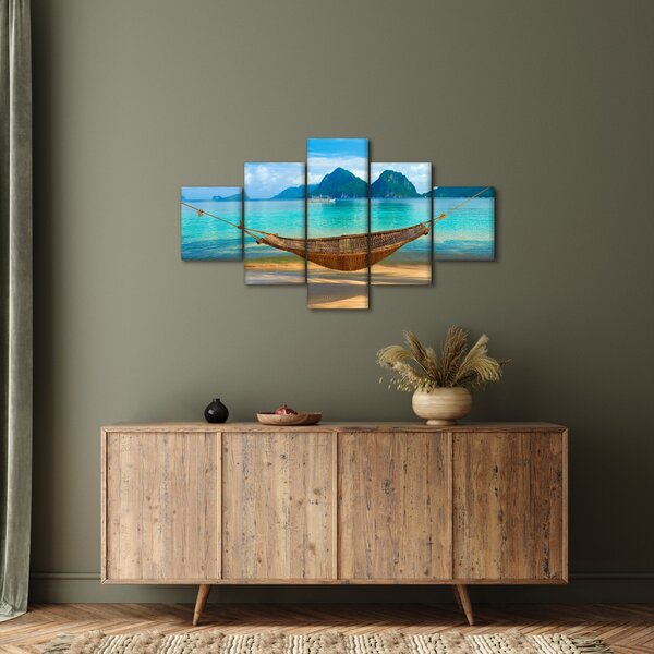 Obraz - Hamak na plaży (125x70 cm)