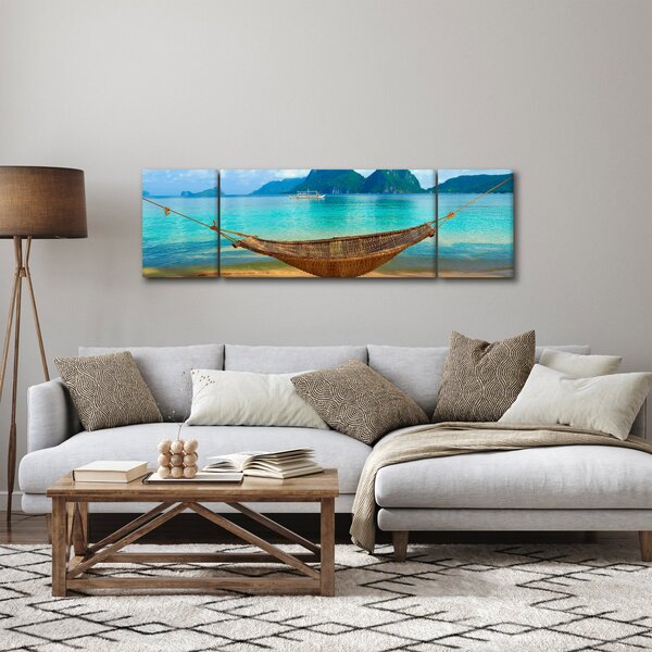 Obraz - Hamak na plaży (170x50 cm)