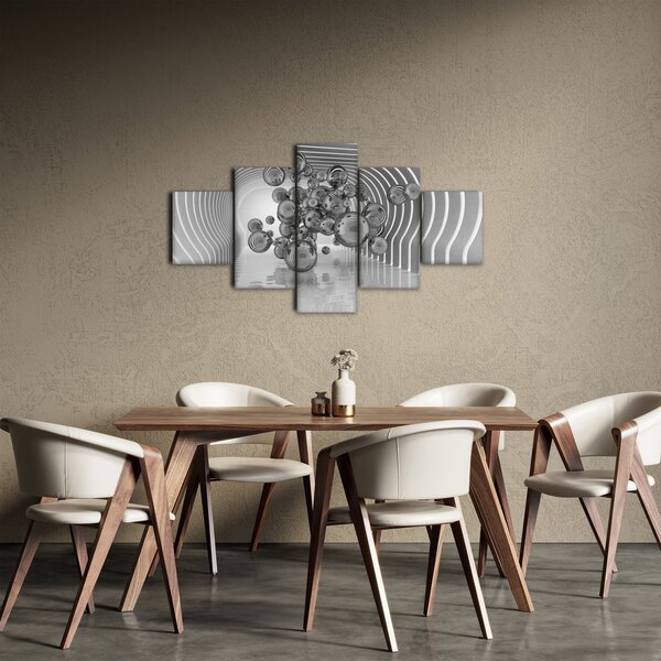Obraz - Czarno-białe bąbelki (125x70 cm)