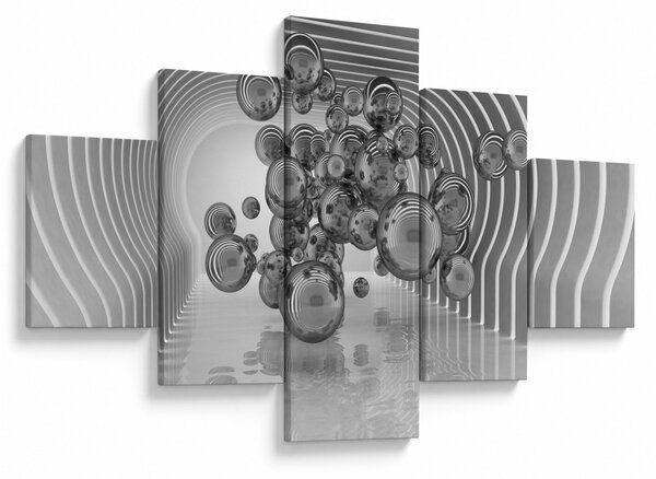 Obraz - Czarno-białe bąbelki (125x70 cm)