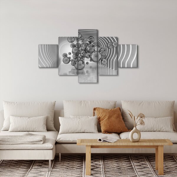 Obraz - Czarno-białe bąbelki (125x70 cm)