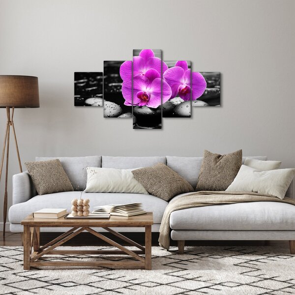 Obraz - Fioletowe orchidee (125x70 cm)