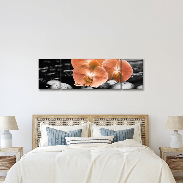 Obraz - Pomarańczowe orchidee (170x50 cm)