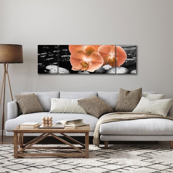Obraz - Pomarańczowe orchidee (170x50 cm)
