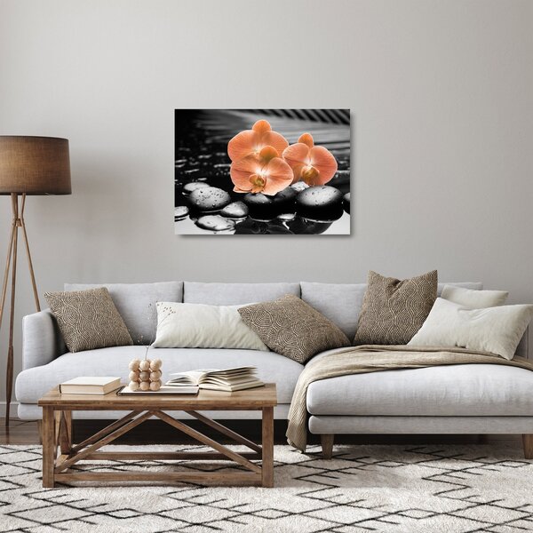 Obraz na szkle - Pomarańczowe orchidee (70x50 cm)