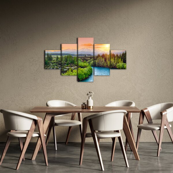 Obraz - Leśny krajobraz górski (125x70 cm)