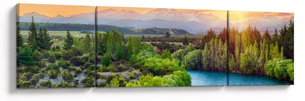 Obraz - Leśny krajobraz górski (170x50 cm)