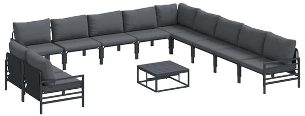 Zestaw mebli ogrodowych z poduszkami - antracytowy, ergonomiczny i odporny na warunki atmosferyczne