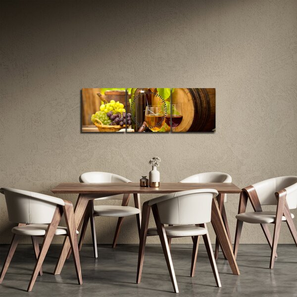 Obraz - Wina (z zegarem) (90x30 cm)