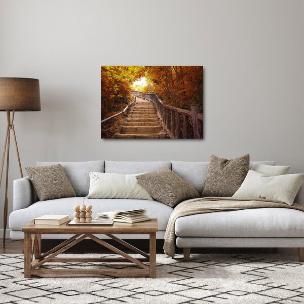Obraz - Schody w naturze jesienią (70x50 cm)