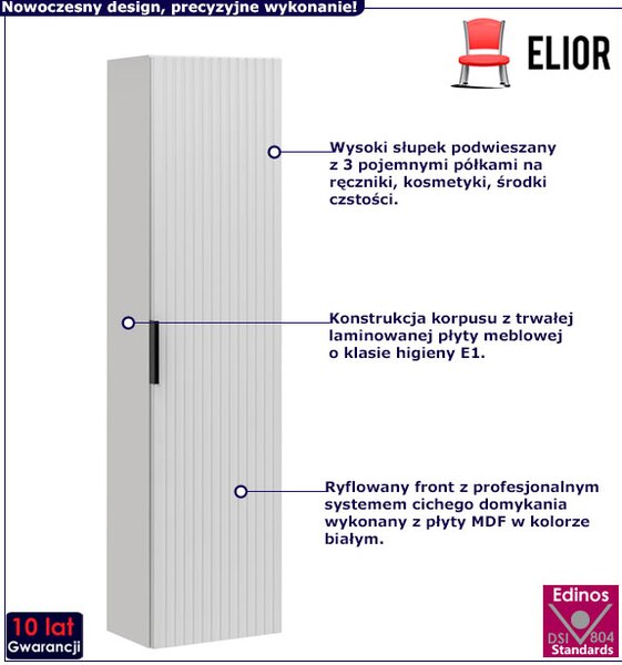 Biały wiszący regał łazienkowy S0-K38