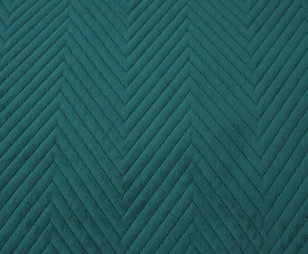 Turkusowa aksamitna narzuta na łóżko ARROW VELVET Rozmiar: 170 x 210 cm