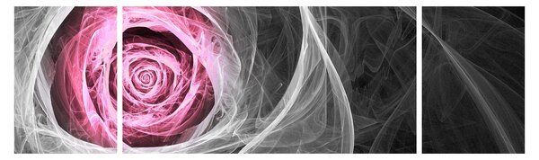 Obraz - Róż abstrakcyjny, fuksja (170x50 cm)