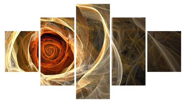 Obraz - Abstrakcyjne róże w ognistych kolorach (125x70 cm)