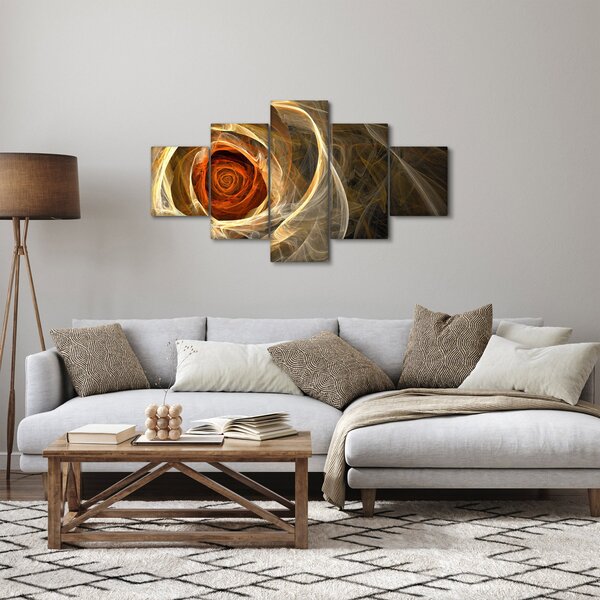 Obraz - Abstrakcyjne róże w ognistych kolorach (125x70 cm)