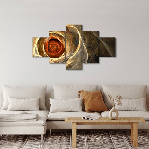 Obraz - Abstrakcyjne róże w ognistych kolorach (125x70 cm)