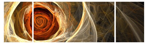 Obraz - Abstrakcyjne róże w ognistych kolorach (170x50 cm)