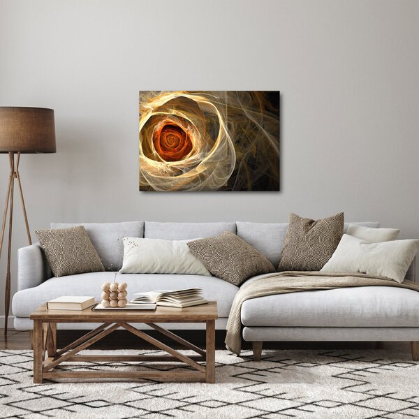 Obraz - Abstrakcyjne róże w ognistych kolorach (70x50 cm)