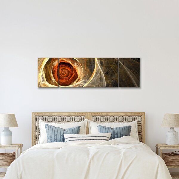 Obraz - Abstrakcyjne róże w ognistych kolorach (170x50 cm)