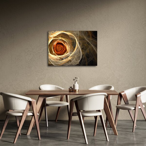 Obraz - Abstrakcyjne róże w ognistych kolorach (70x50 cm)