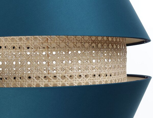 Niebieska lampa wisząca z dwuczęściowym kloszem - A349 F4-T80