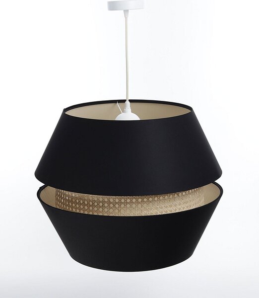 Czarna lampa wisząca boho z podwójnym abażurem - A348 G0-N28