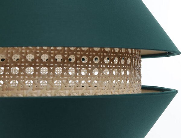 Zielona dwuczęściowa lampa wisząca w stylu boho - A350 D4-L16